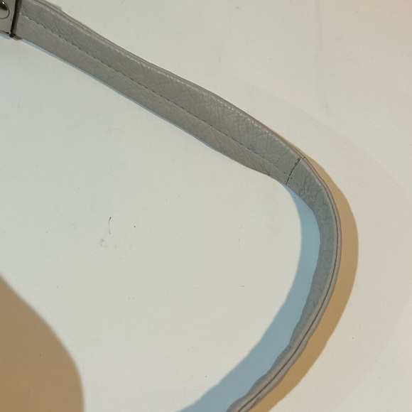 B Makowsky Gray Genuine Leather Studded Hobo Shoulder Bag Tote Purse - Picture 9 of 12